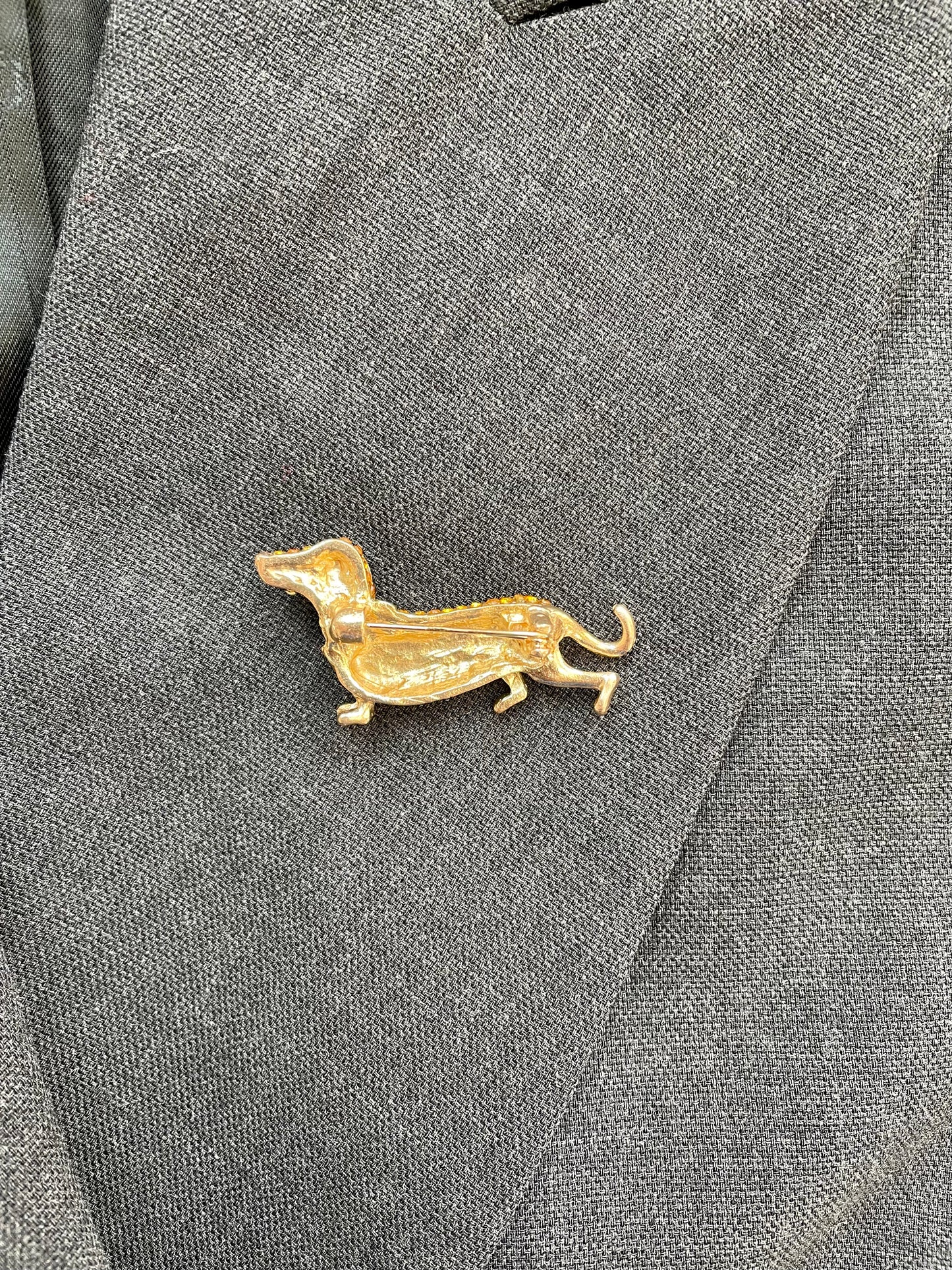 Brosche Glitzer Dackel