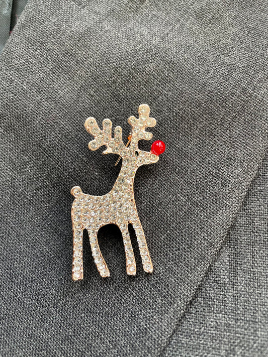 Brosche Rentier Rudolf