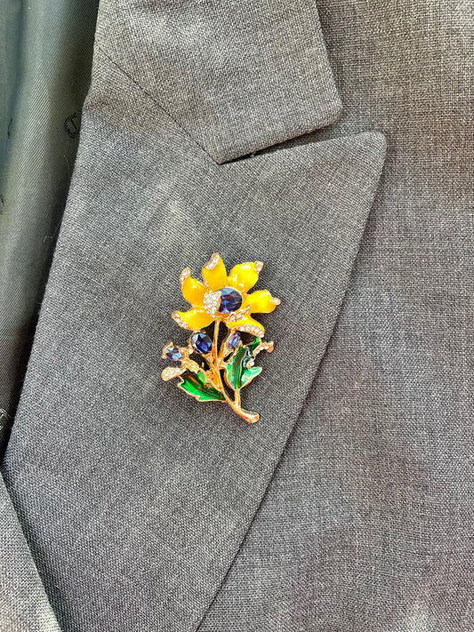 Brosche Blume gelb
