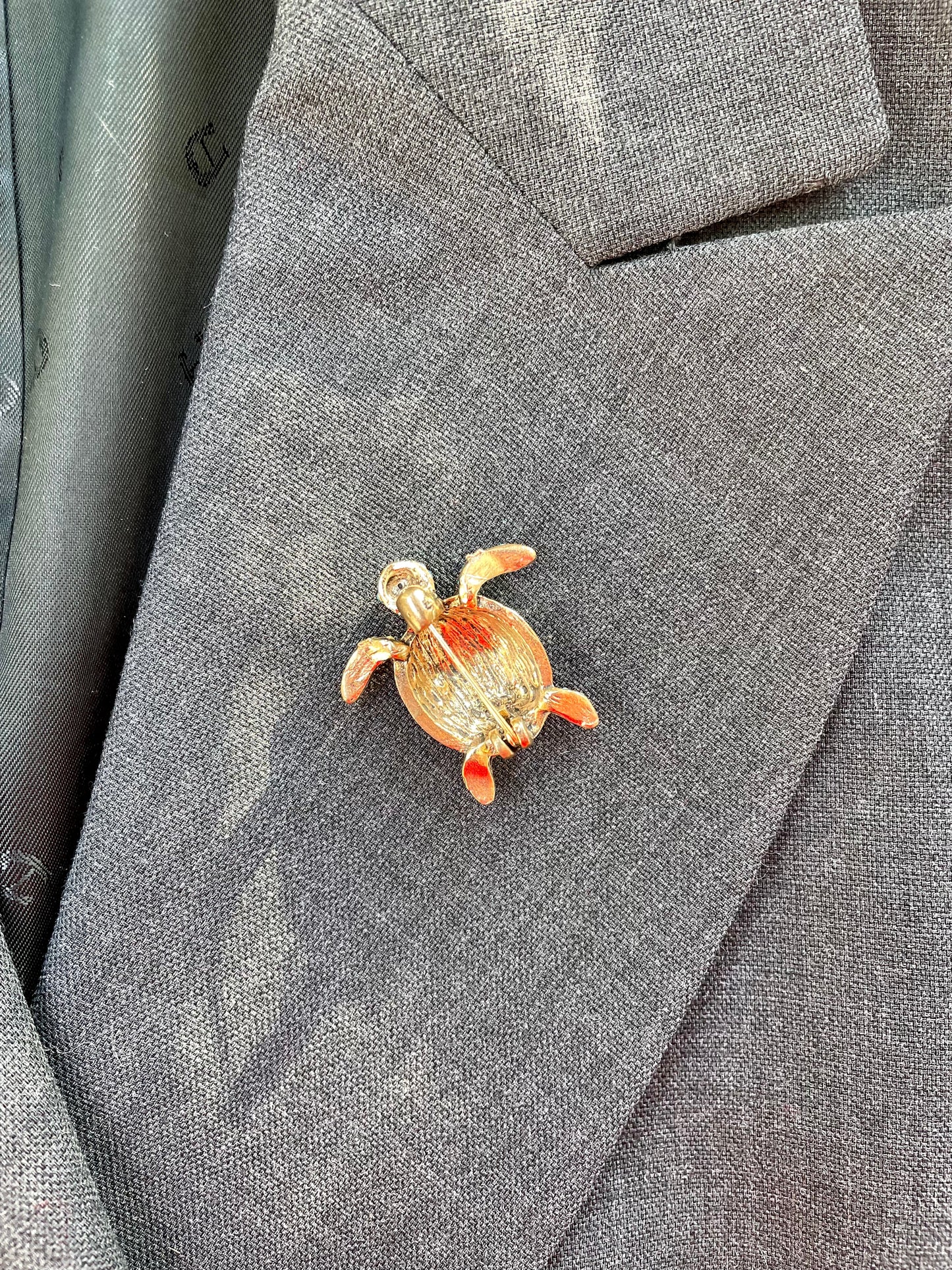 Brosche Schildkröte blau