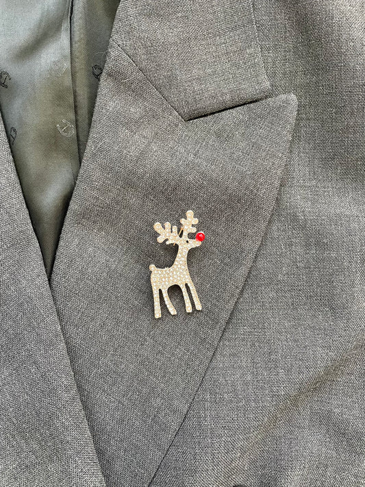 Brosche Rentier Rudolf