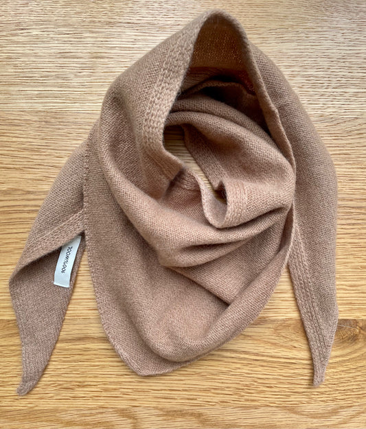 Dreieckstuch aus 100% Wolle - Beige