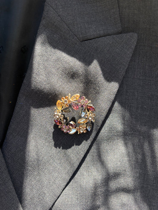 Weihnachtliche Brosche Kranz