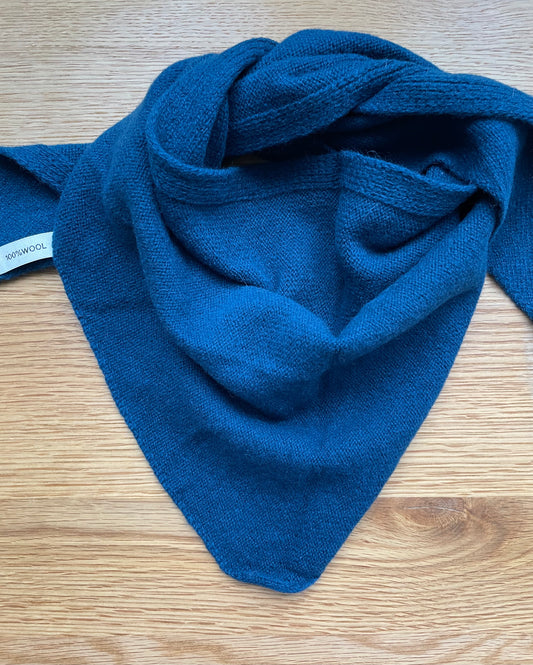 Dreieckstuch aus 100 % Wolle - Petrol