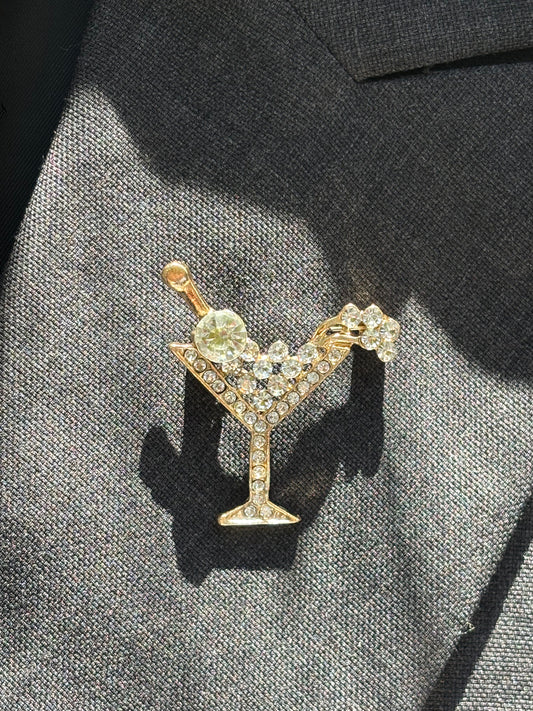 Brosche Cocktail weiß