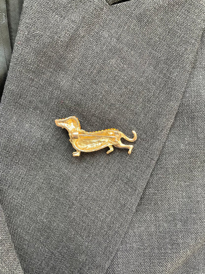 Brosche Glitzer Dackel