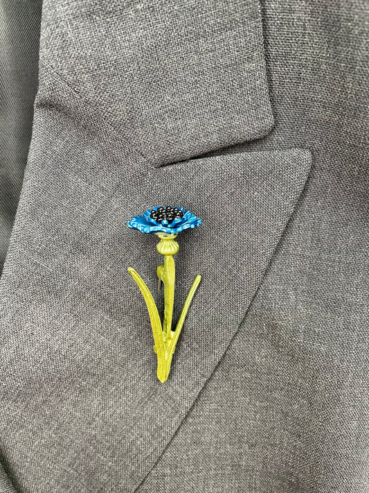 Brosche Kornblume