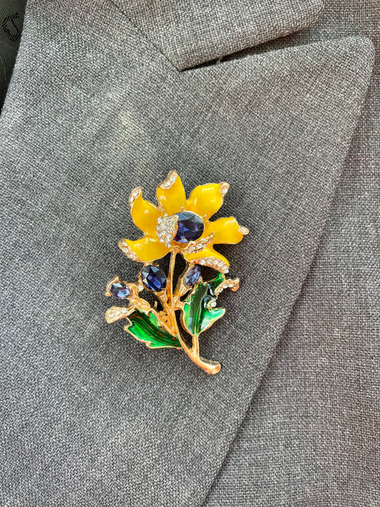 Brosche Blume gelb