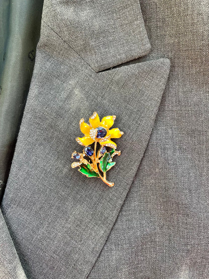 Brosche Blume gelb