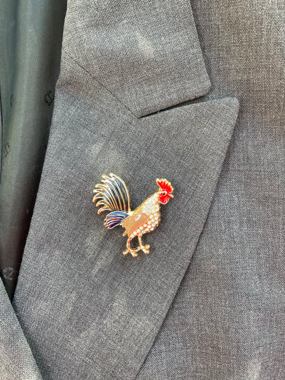 Brosche Hahn