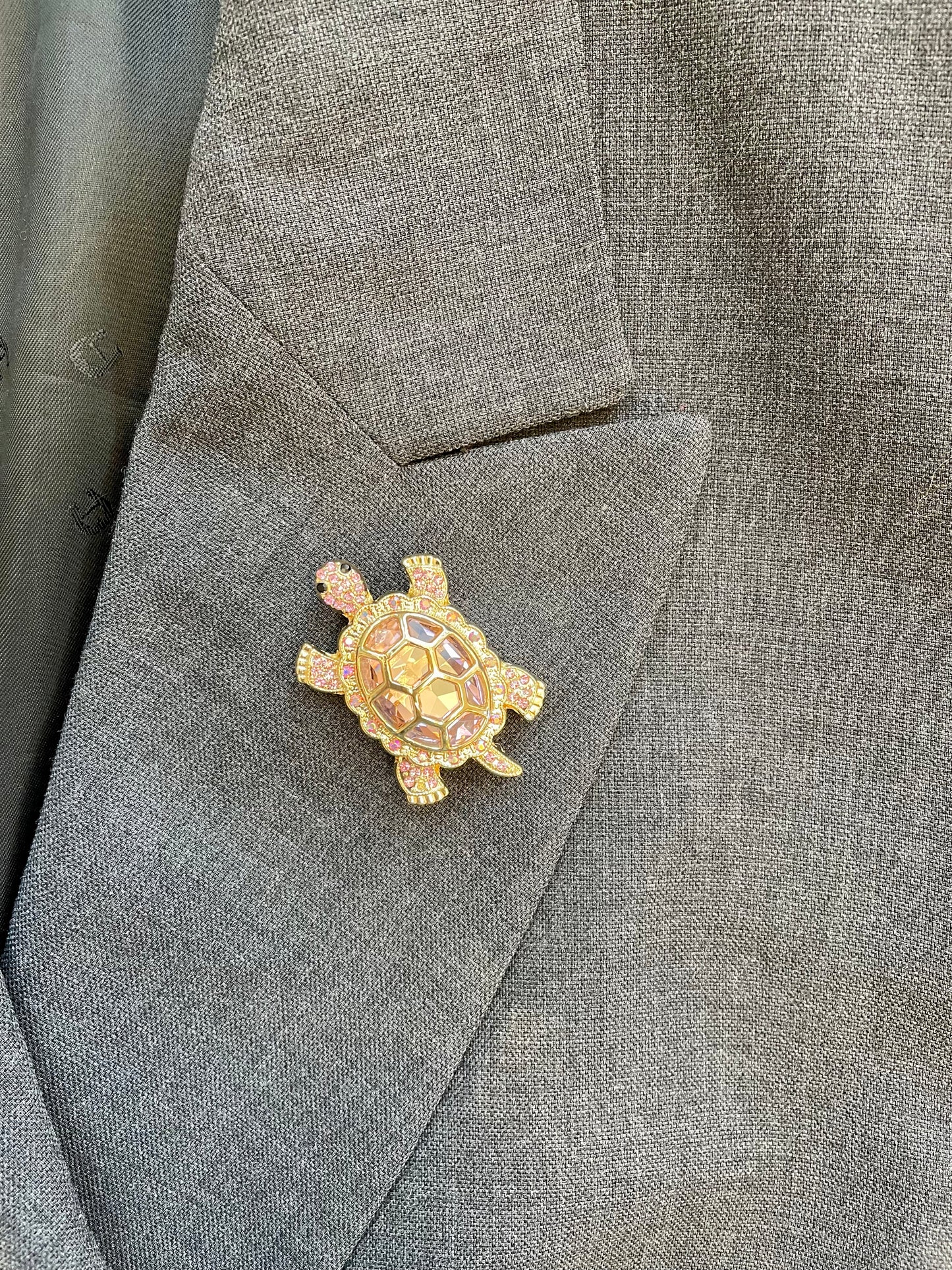 Brosche Schildkröte rosa