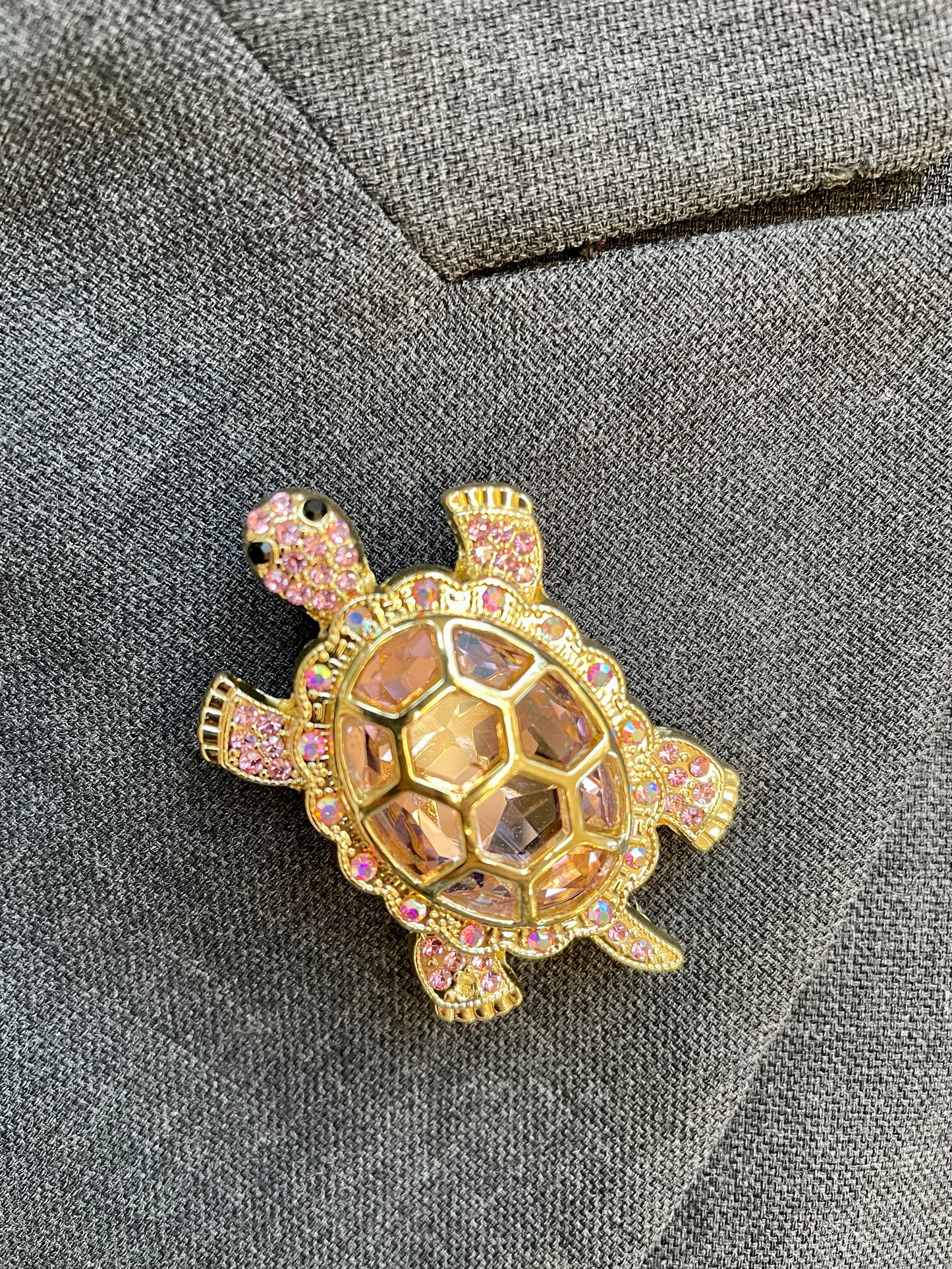 Brosche Schildkröte rosa