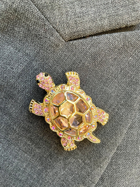 Brosche Schildkröte rosa