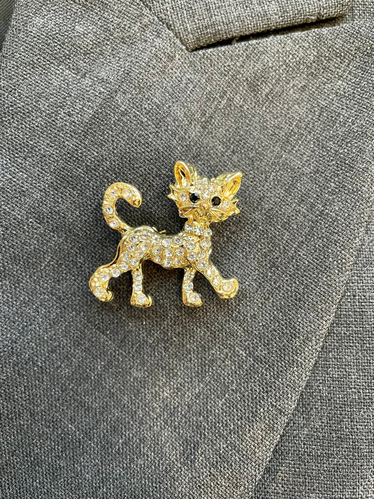 Brosche Katze gold