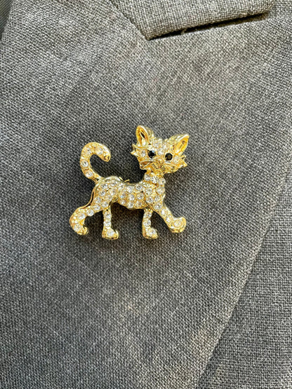 Brosche Katze gold