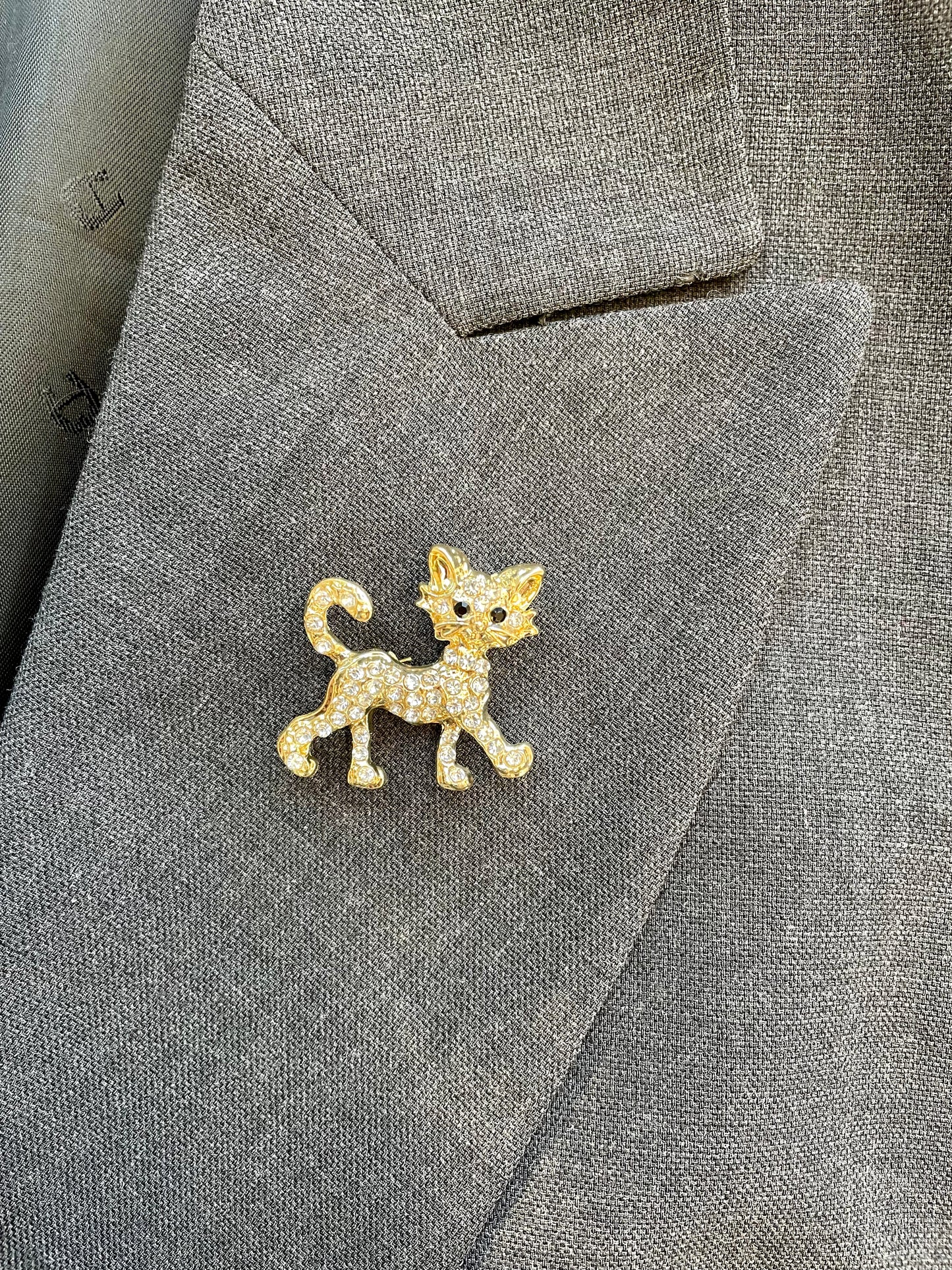 Brosche Katze gold