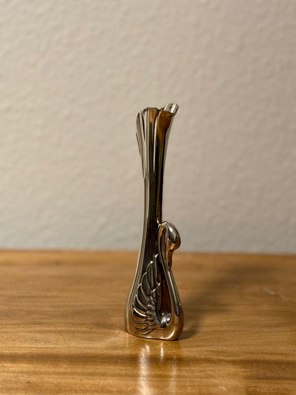 Versilberte Vase in Schwan-Form – elegant & außergewöhnlich
