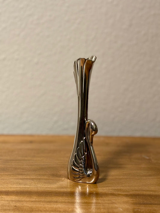 Versilberte Vase in Schwan-Form – elegant & außergewöhnlich