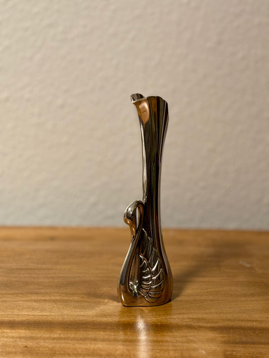 Versilberte Vase in Schwan-Form – elegant & außergewöhnlich