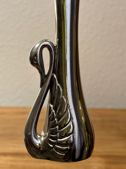 Versilberte Vase in Schwan-Form – elegant & außergewöhnlich